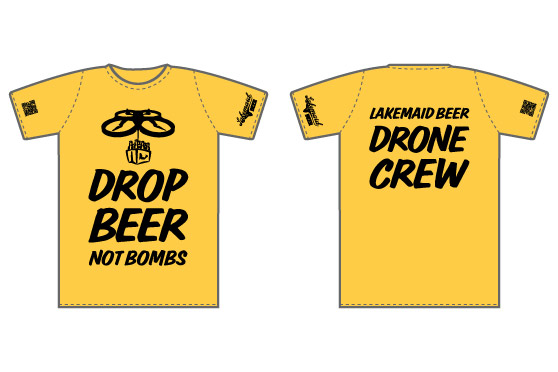 Lakemaid drone crew t-shirt, yellow